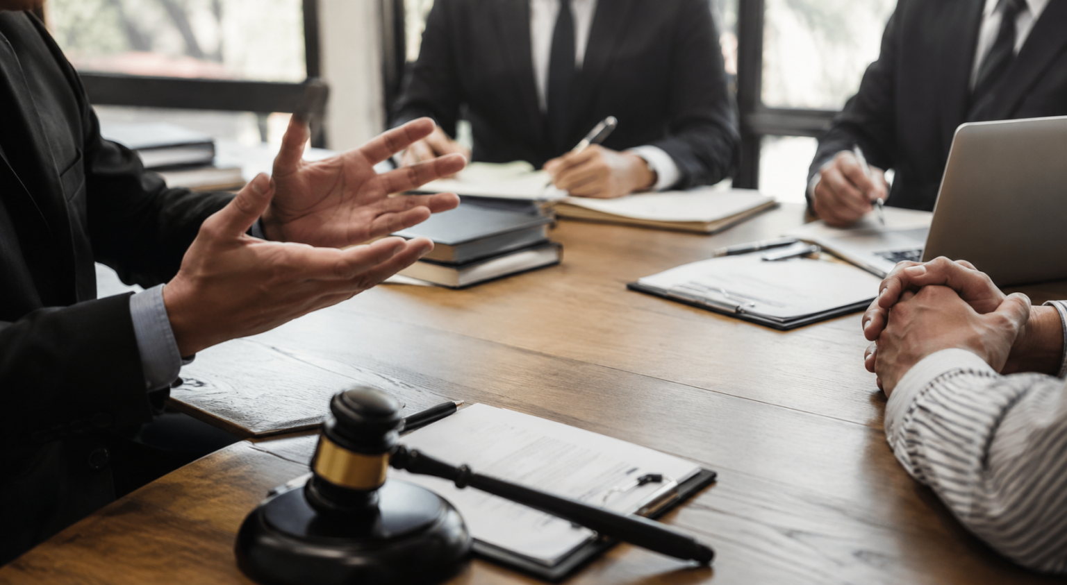 Reunião entre representantes sindicais, servidores públicos e assessores jurídicos discutindo estratégias para defesa de direitos coletivos em ambiente profissional.